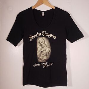 American Apparel Sancho Choppers Chicana Rider Short Sleeve Tee Shirt Size XL